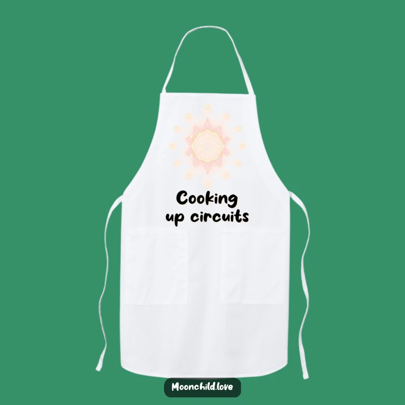 Funny Futuristic Lattice Apron: Chef's Glowing Abstract Art Kitchen Wear