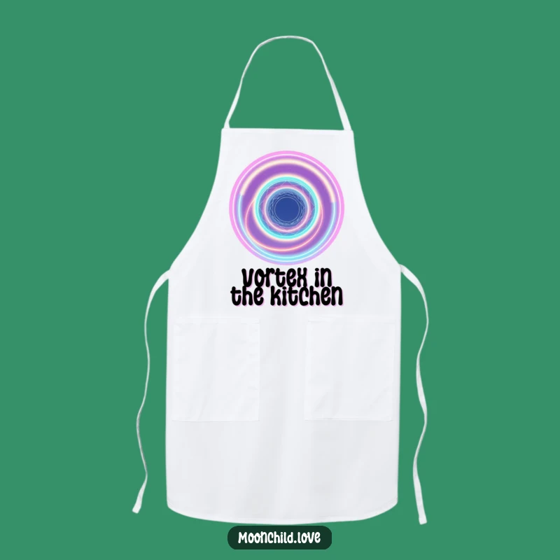 Cosmic Vortex Funny Apron: Cook with Abstract Interstellar Style