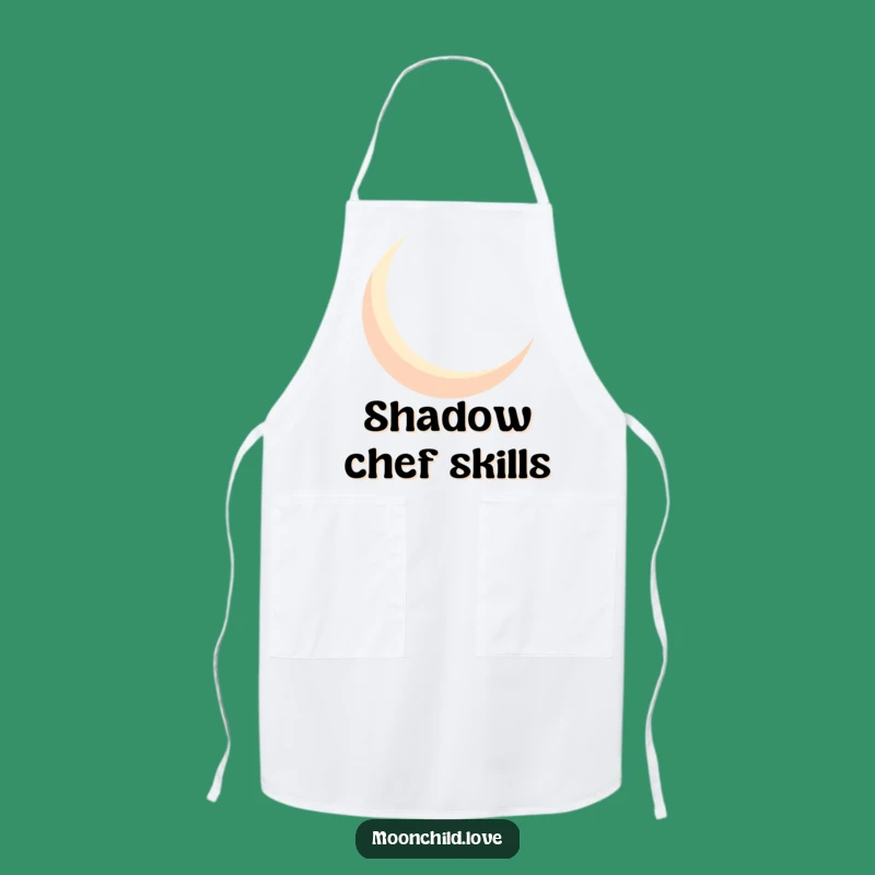 Funny Geometric Moon Silhouette Apron: Bold Shadows, Kitchen Humorous Gift