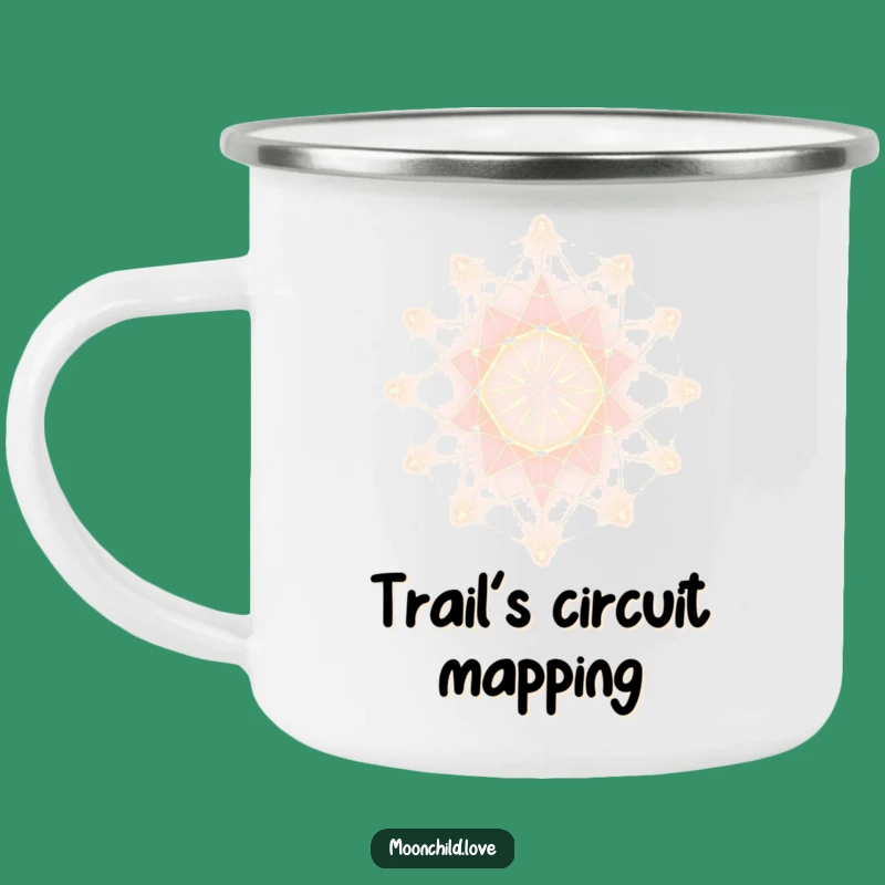 Durable Funny Futuristic Lattice Camping Mug: Outdoor Glowing Abstract Art