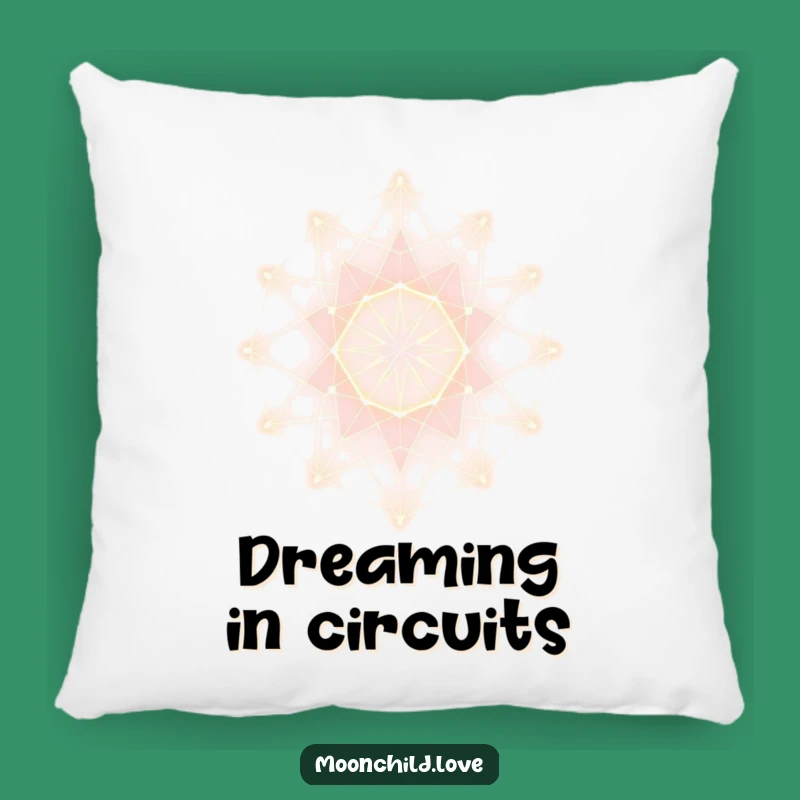 Comfortable Funny Futuristic Lattice Pillow: Glowing Abstract Art Accent