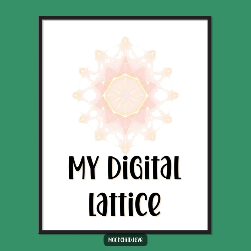 High-Resolution Funny Futuristic Lattice Digital Art: Glowing Abstract Lines