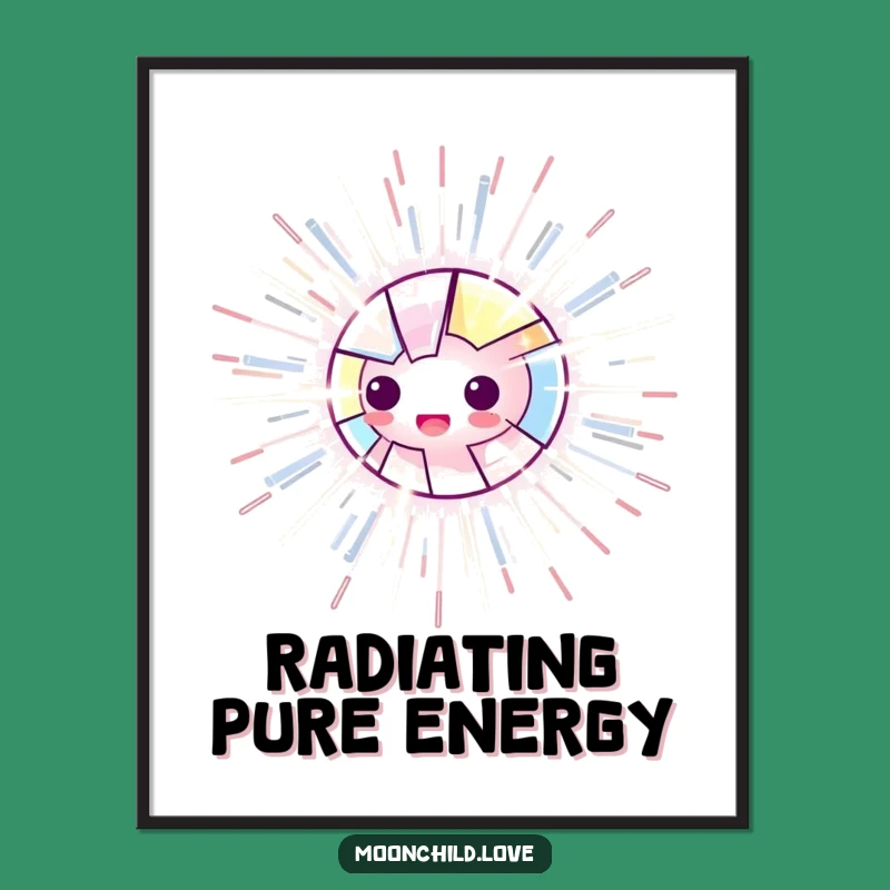 Funny Energy Burst Digital Print: Instant Download Funny Electric Art Decor
