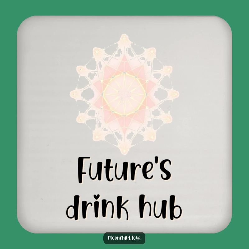 Set of Funny Futuristic Lattice Coasters: Glowing Abstract Art Protection