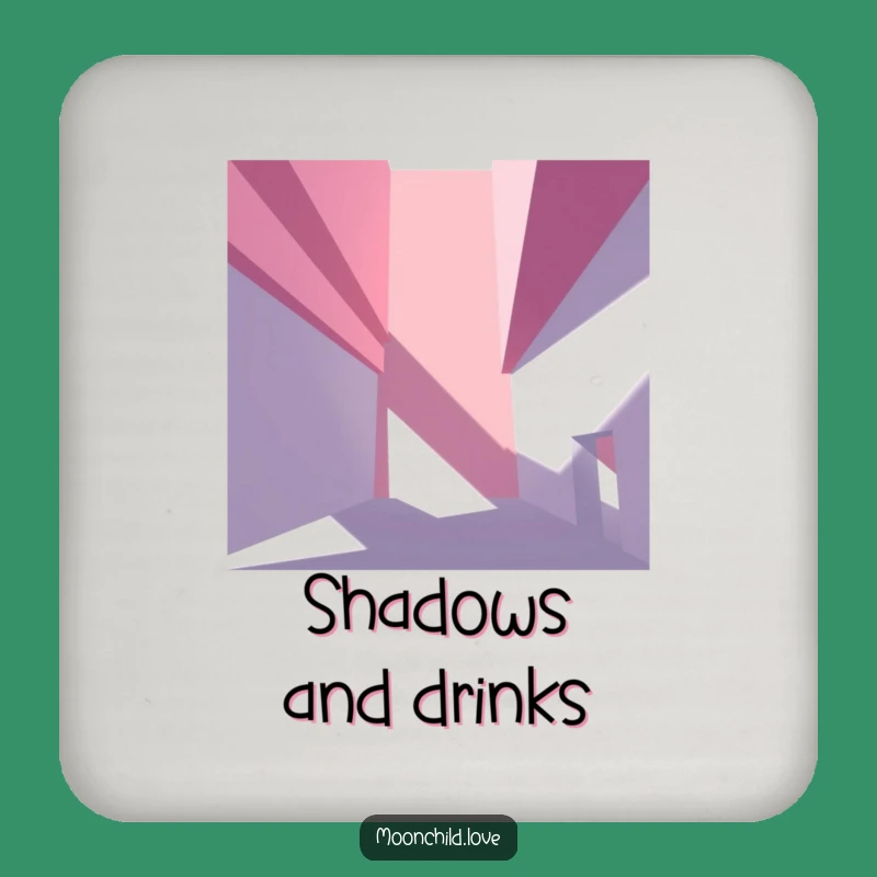 Geometric Shadows Coaster - Abstract Architectural Surface Protection Gift