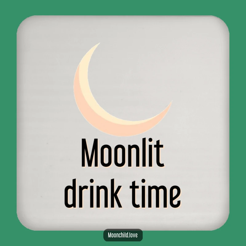 Funny Geometric Moon Silhouette Coaster: Bold Shadows, Small Humorous Gift
