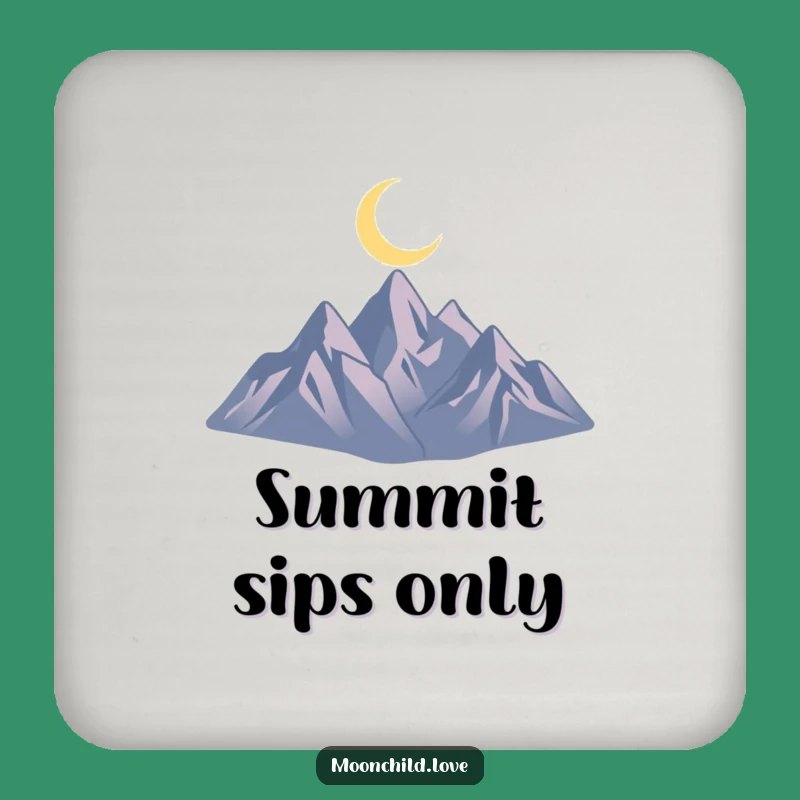 Funny Mountain Moon Coaster: Minimalist Silhouette Drink Protector for Nature Lovers Gift
