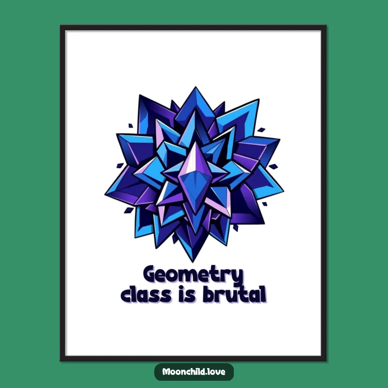 Funny Abstract Art Poster: Stunning Blue Purple Shapes for a Bold, Funny Wall Decor