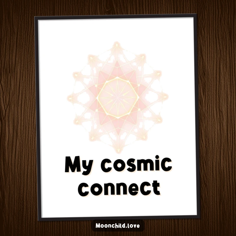 Funny Poster featuring a glowing minimalist abstract lattice, representing intricate futuristic art for modern home or office decor.