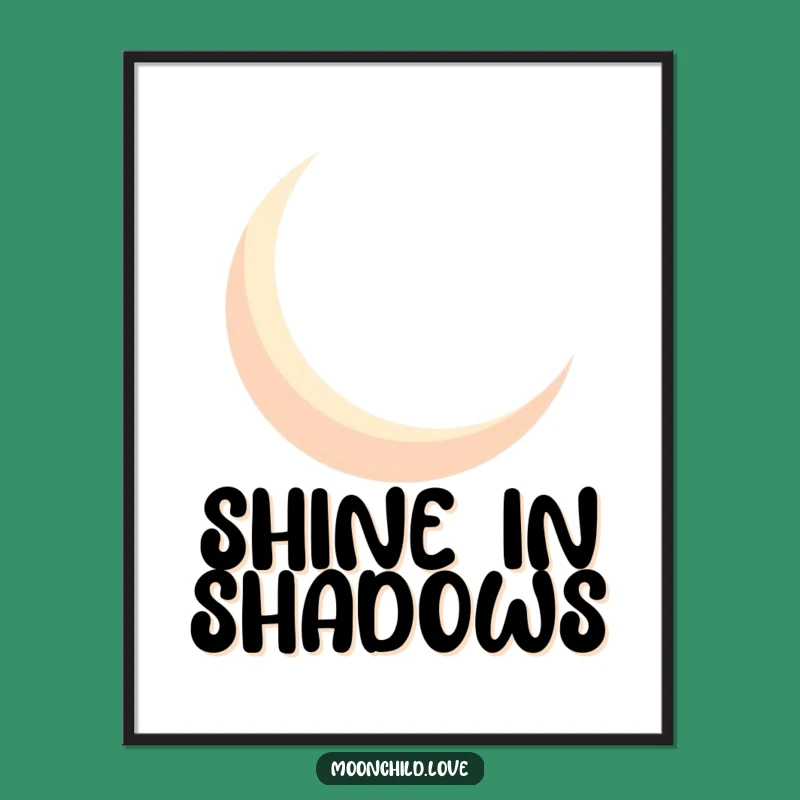 Funny Geometric Moon Silhouette Poster: Bold Shadows, Striking Humorous Art