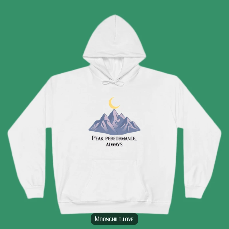 Funny Mountain Moon Hoodie: Cozy Minimalist Silhouette Sweatshirt for Night Explorers Gift
