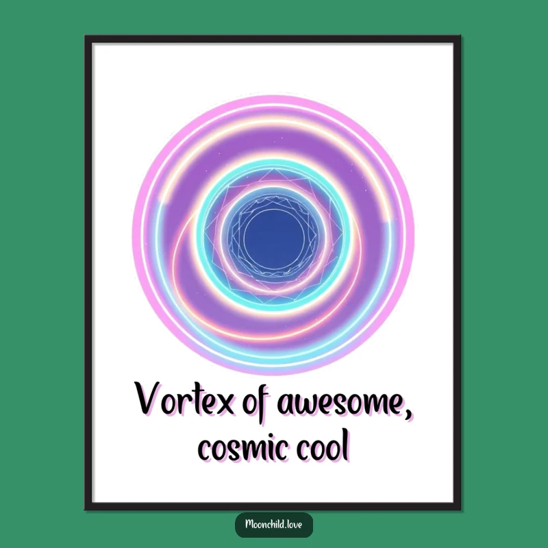 Free Printable Neon Cosmic Vortex Wall Art - Abstract Downloadable Decor