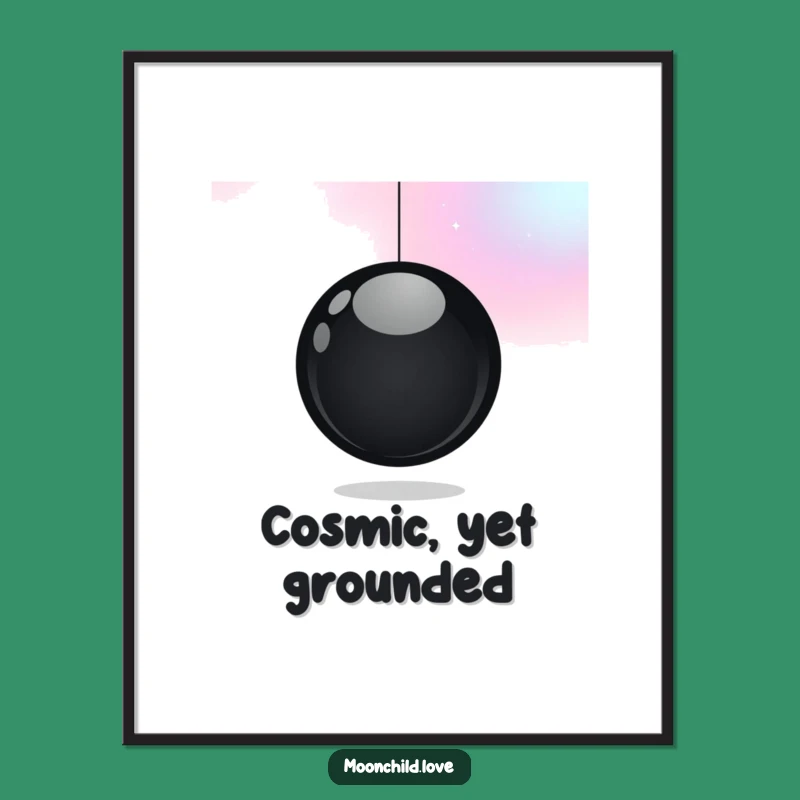 Free Printable Wall Art: Minimalist Cosmic Orb, Gradient Background, Downloadable Decor