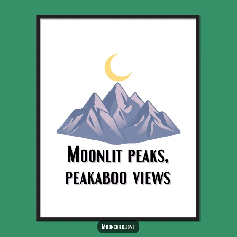 Free Printable Wall Art: Minimalist Mountain Moon Silhouette for Serene Home Decor
