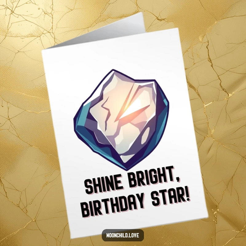 Funny Free Printable Birthday Card: Sharp obsidian shard reflecting distorted glowing light, perfect for a bold birthday.