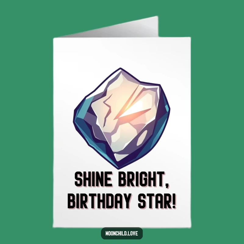 Free Printable Birthday Card: Obsidian Shard, Glowing Light, Unique Downloadable Gift