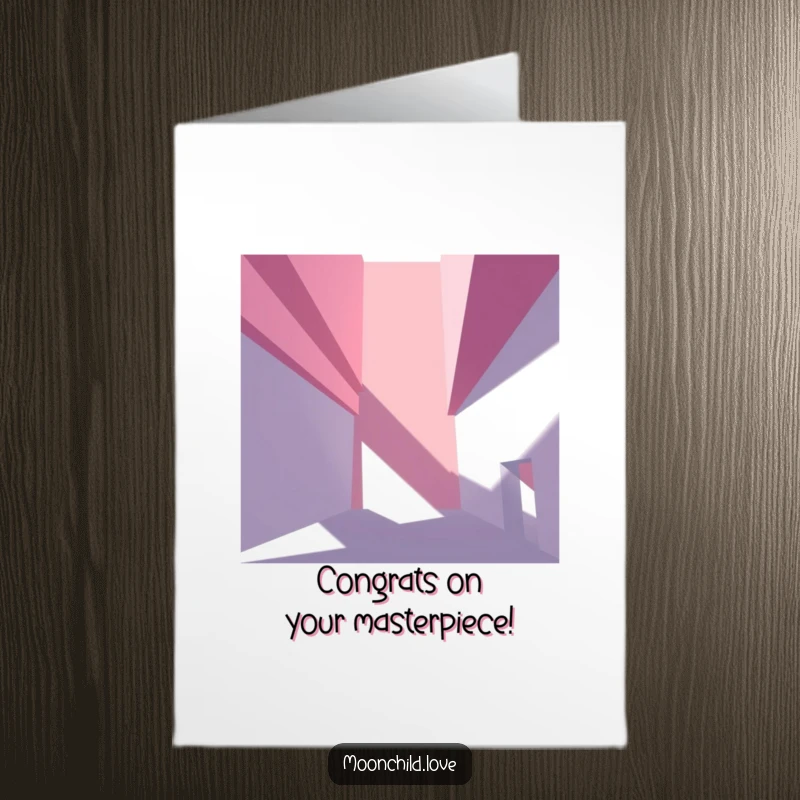 Free Printable Congratulations Card: Angular abstract architectural forms creating stark, dramatic shadows, conveying powerful congratulations.