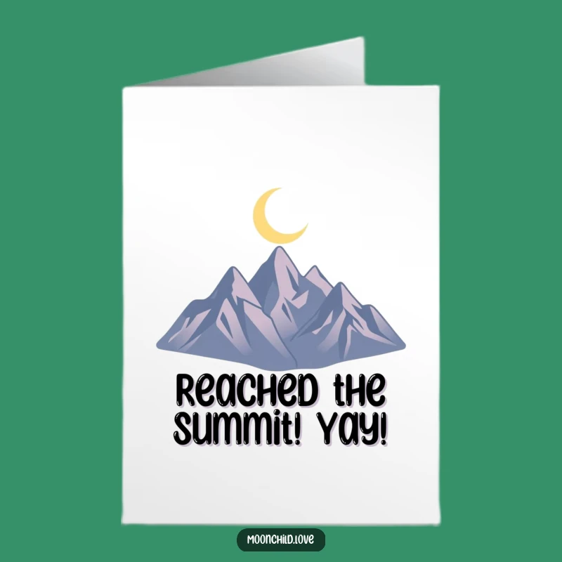 Free Printable Congratulations Card: Minimalist Mountain Moon Design for Your Big Achievement