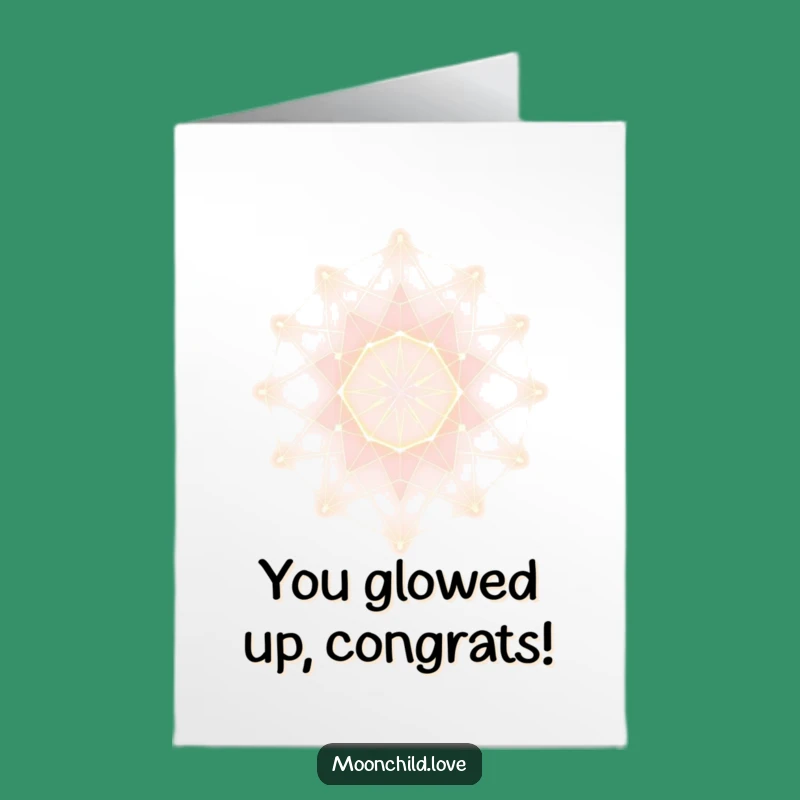 Free Printable Futuristic Lattice Congrats Card - Sleek Glow Design Downloadable Gift