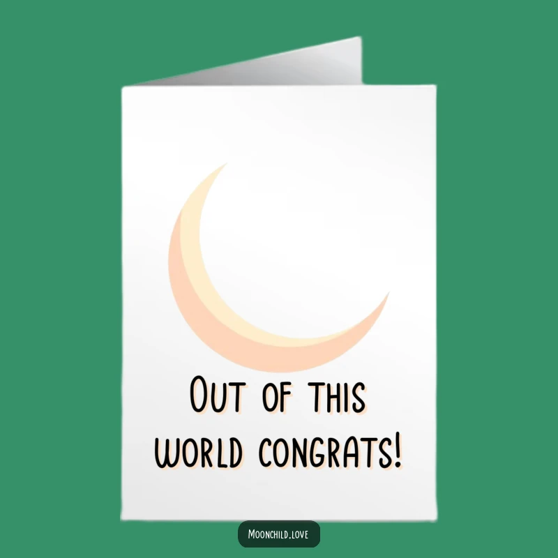 Free Printable Geometric Moon Congrats Card: Minimalist Funny Downloadable Art