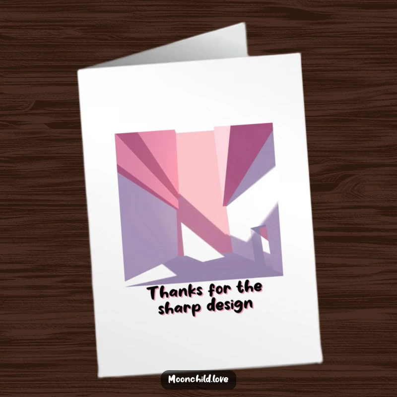 Free Printable Thank You Card: Angular abstract architectural forms casting stark, dramatic shadows, perfect for a sophisticated thank you.
