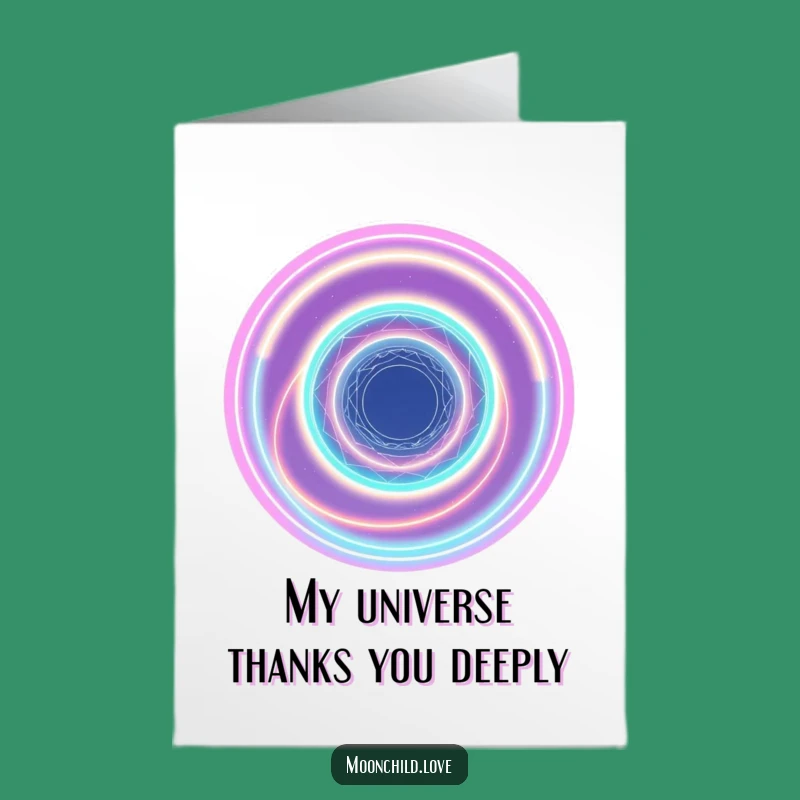 Free Printable Neon Vortex Thank You Card - Cosmic Downloadable