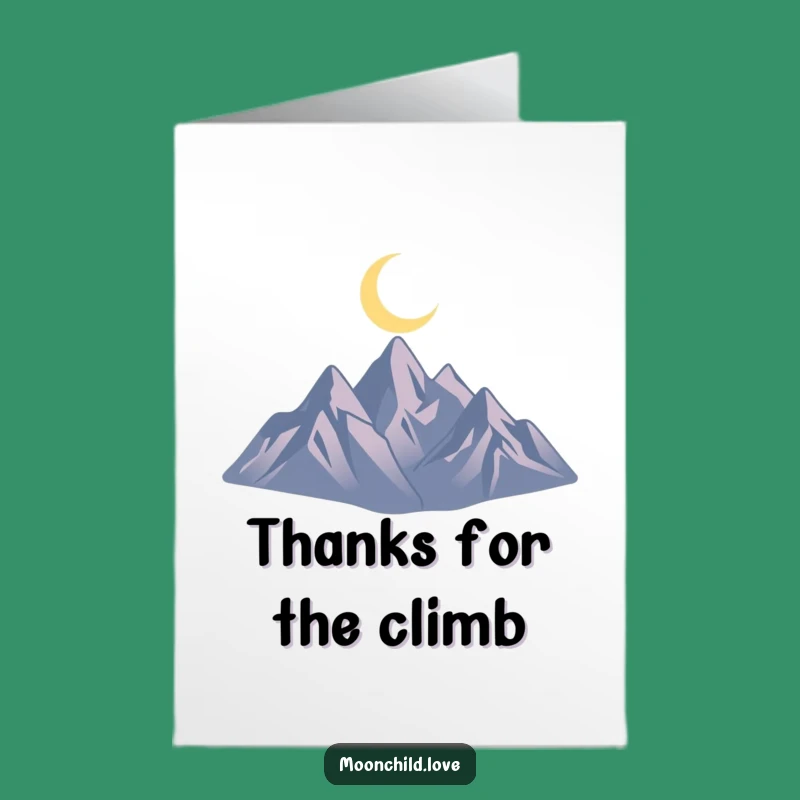 Free Printable Thank You Card: Minimalist Mountain Moon Design to Express Your Gratitude