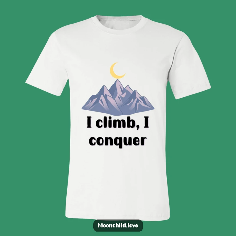 Funny Mountain Moon Tee: Minimalist Silhouette Shirt for Stargazers and Hikers Gift