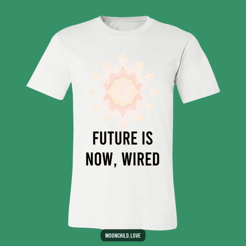Funny Abstract Lattice T-Shirt: Glowing Futuristic Lines Art Wearable Tech Fashion