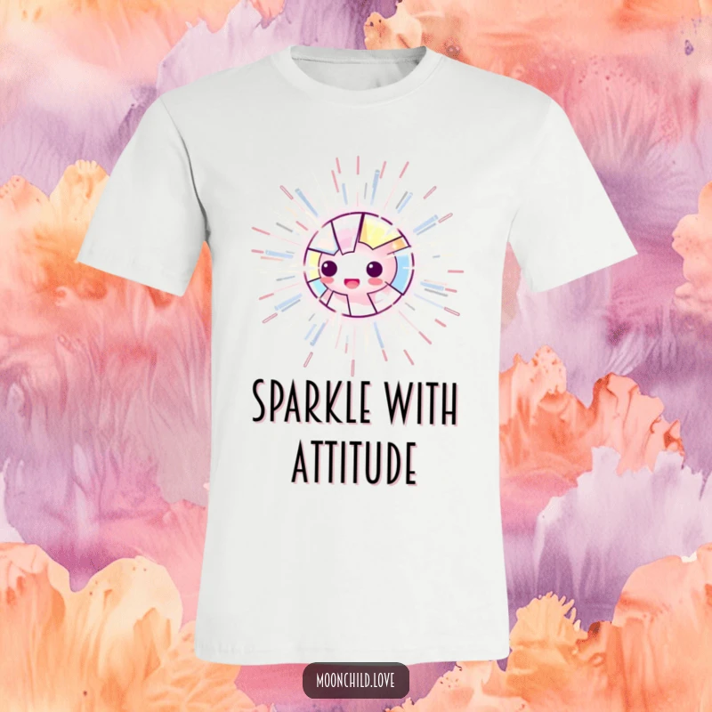 Funny t-shirt showcasing a fragmented, luminous object with radiating energetic, electric lines, perfect for a bold and funny statement gift.