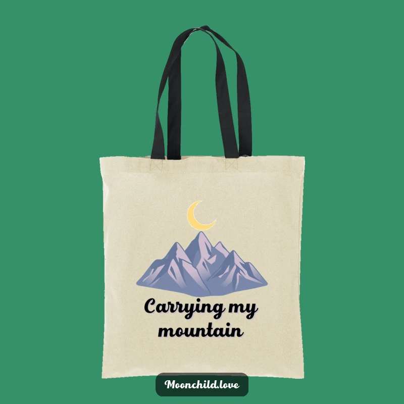Funny Mountain Moon Tote: Minimalist Silhouette Bag for Eco-Friendly Shoppers Gift